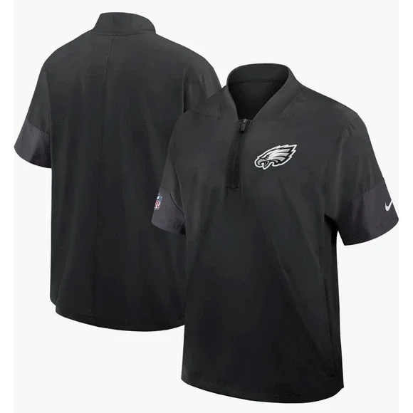 Nike Black Philadelphia Eagles Sideline Short Sleeve Coach Jacket Men's Large